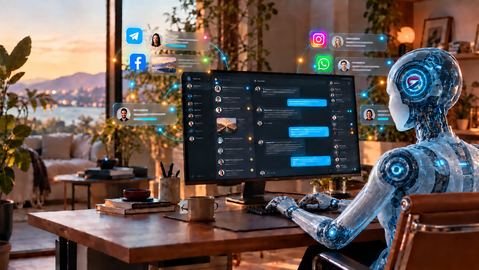 Una persona que gestiona las conversaciones con clientes en un solo panel